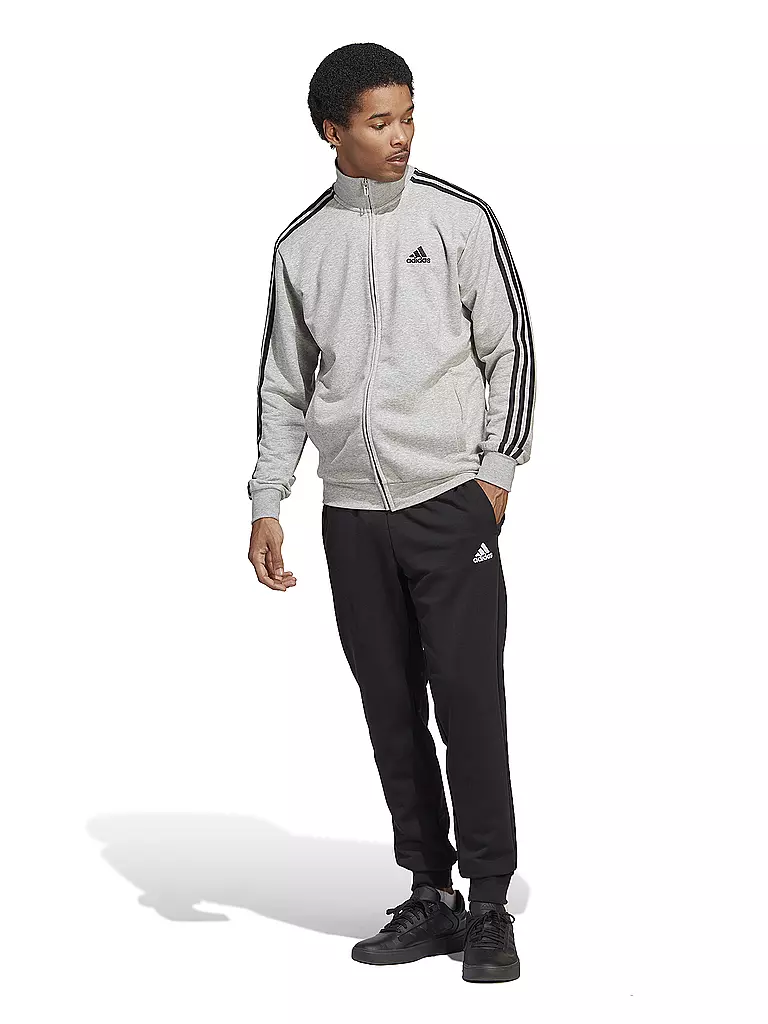 ADIDAS | Herren Trainingsanzug Sportswear Basic 3-Streifen French Terry | grau