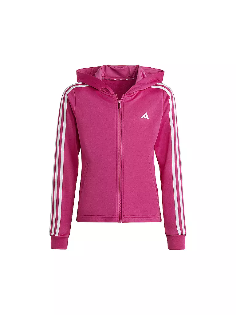 ADIDAS | Mädchen Kapuzenjacke Train Essentials AEROREADY Regular-Fit 3-Streifen | rosa