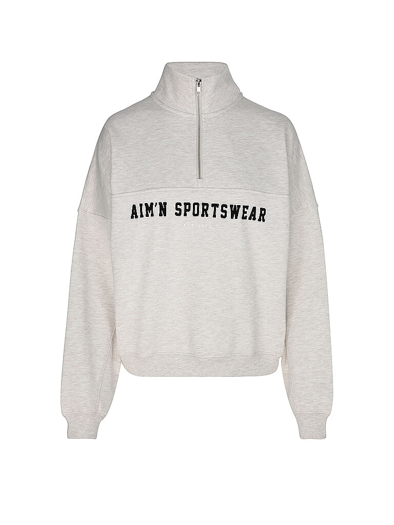 AIM'N AIM'N Damen Sweater Varsity mit Zip beige | S, beige