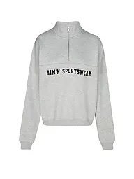 AIM'N | Damen Sweater Varsity mit Zip | grau