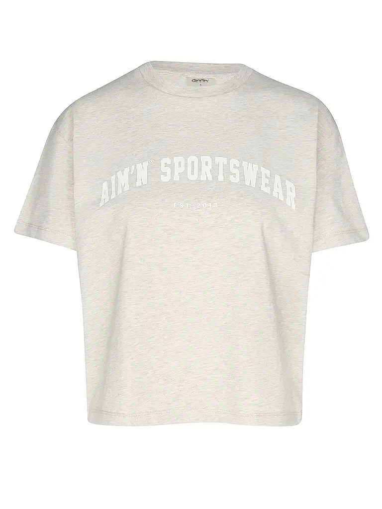 AIM'N | Damen T-Shirt Boxy Varsity | Beige