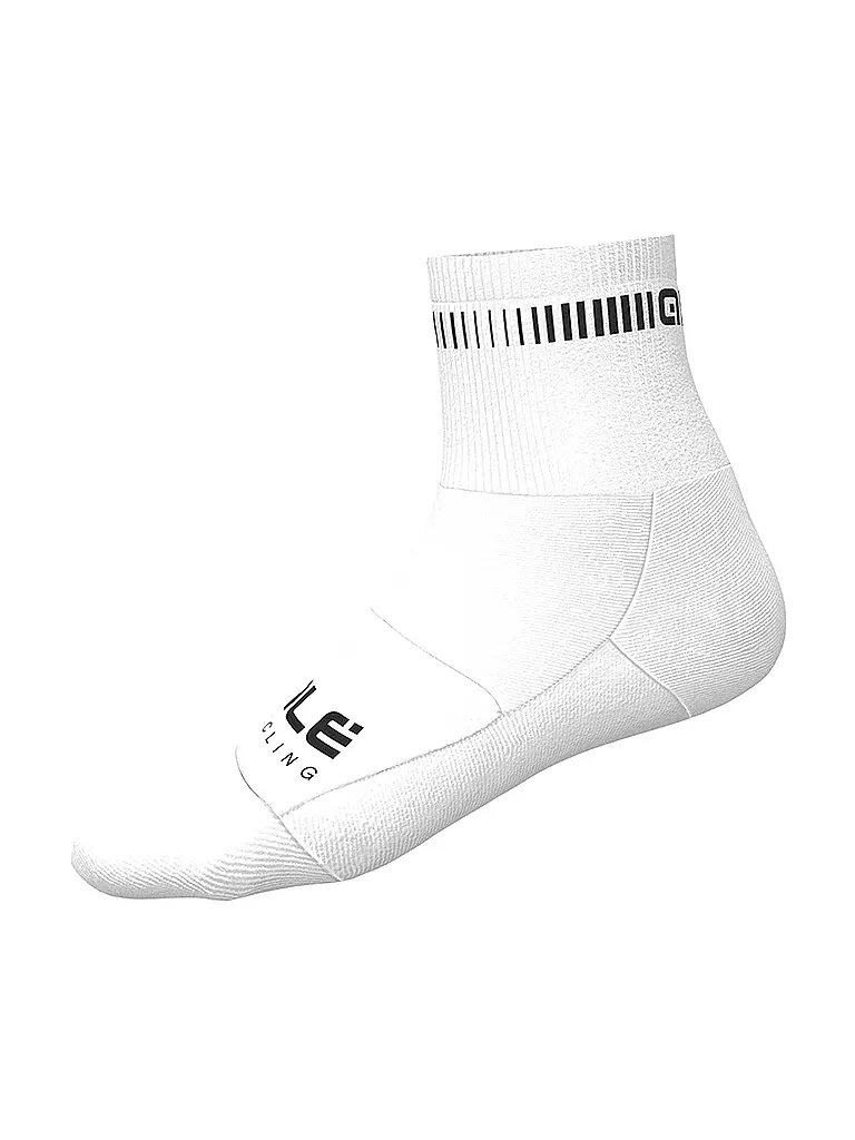 ALE | Damen Radsocken Logo Q-Skin | weiss