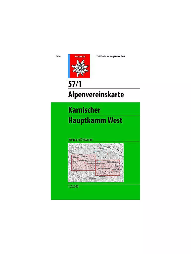 ALPENVEREIN | Wanderkarte Karnischer Hauptkamm - West Maßstab: 1:25.000 | keine Farbe