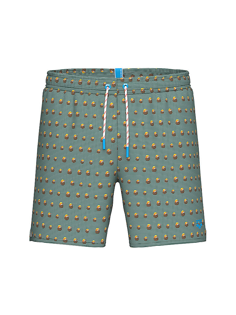 Arena ARENA Herren Badeshorts Beach Boxer Allover dunkelgrün | S, dunkelgrün