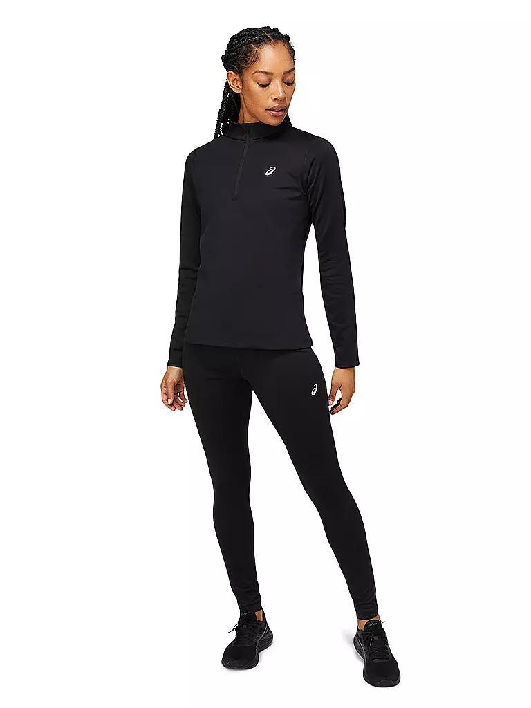 ASICS | Damen Laufshirt Core LS 1/2 Zip Winter | schwarz
