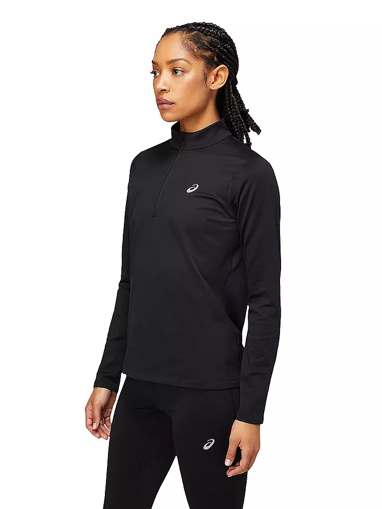 ASICS | Damen Laufshirt Core LS 1/2 Zip Winter | schwarz
