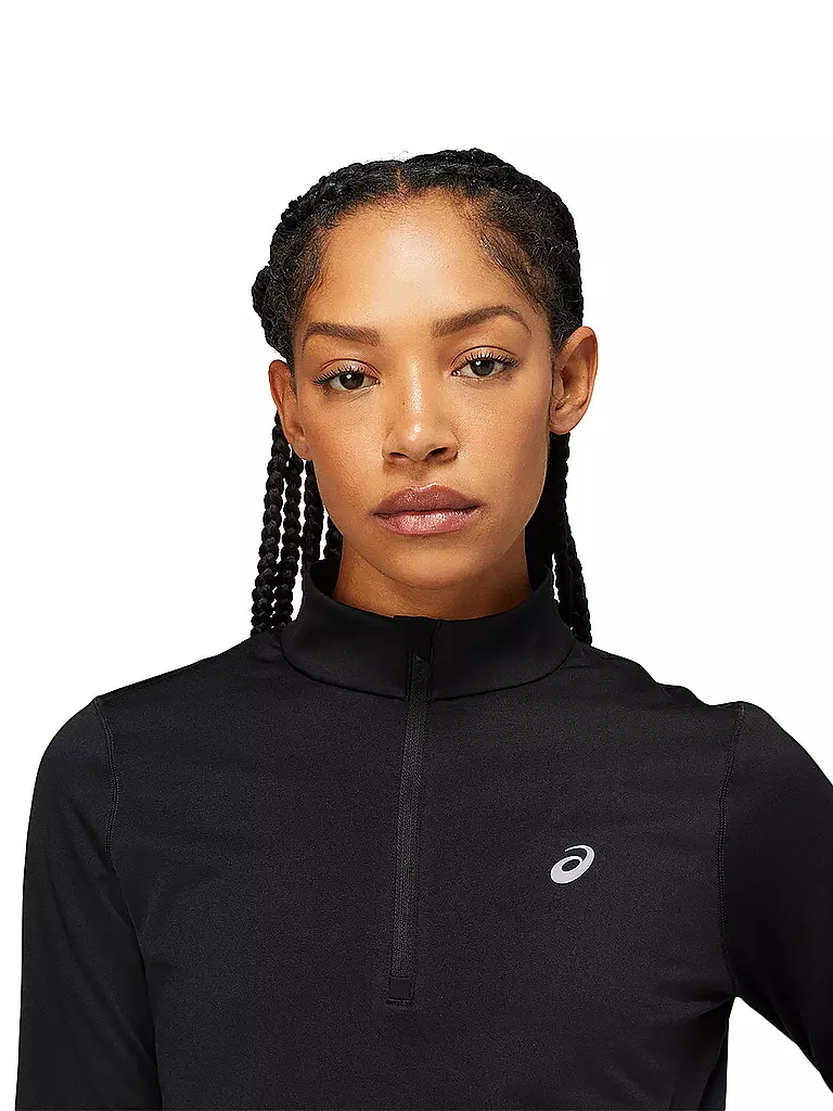 ASICS | Damen Laufshirt Core LS 1/2 Zip Winter | schwarz