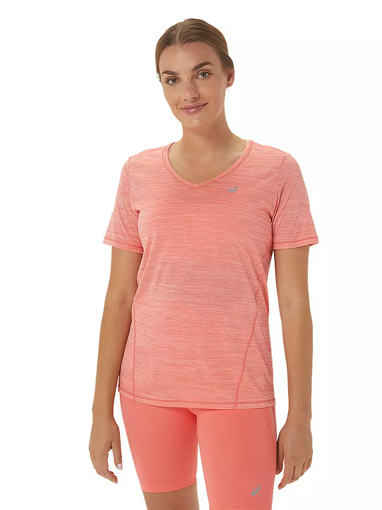 ASICS | Damen Laufshirt Race V-Neck SS Top | koralle