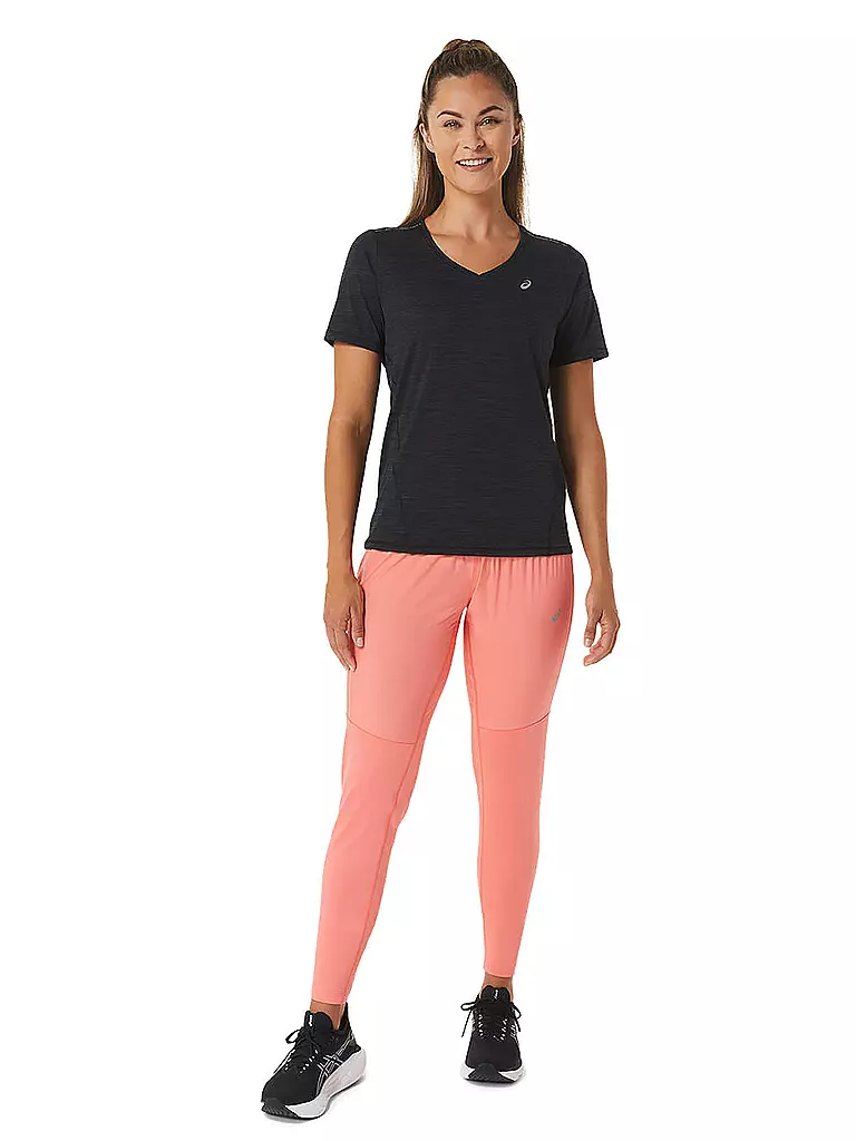 ASICS | Damen Laufshirt Race V-Neck SS Top | schwarz