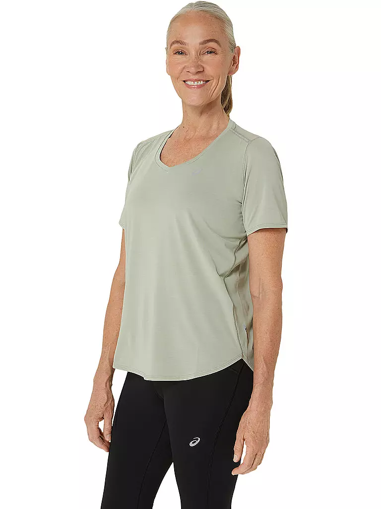 ASICS | Damen Laufshirt Road V-Neck SS Top | olive