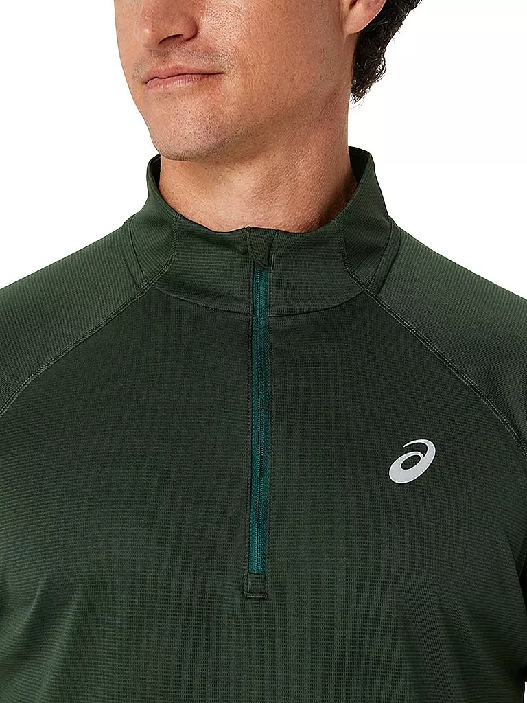 ASICS | Herren Laufshirt Icon LS 1/2 Zip | olive