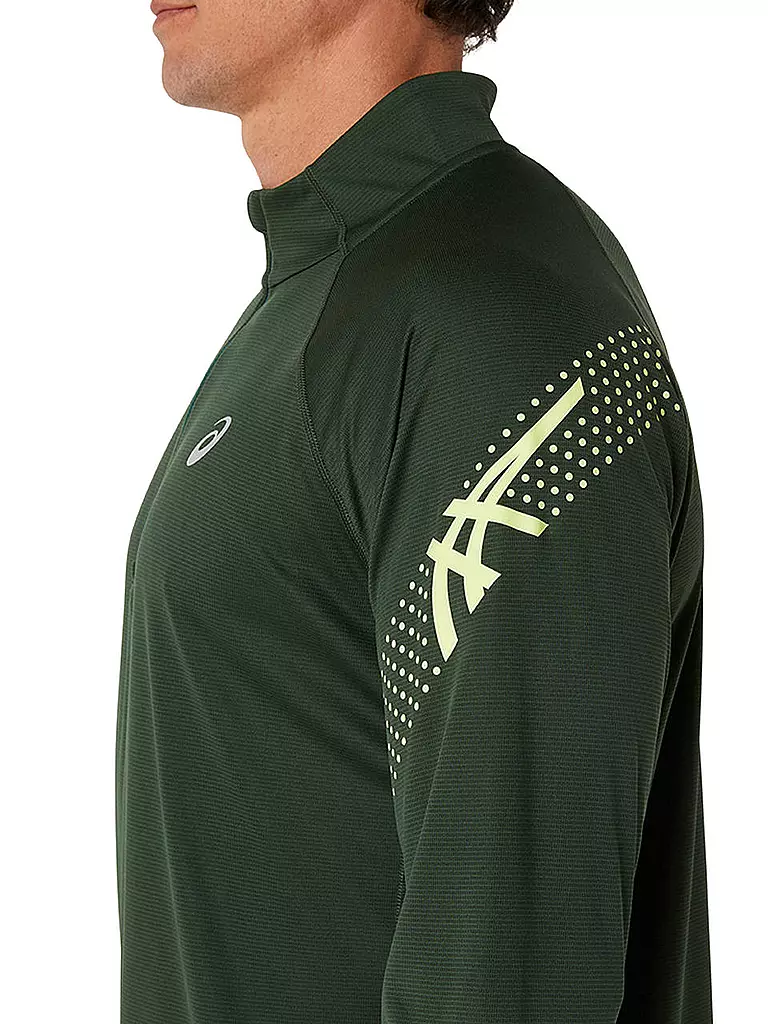 ASICS | Herren Laufshirt Icon LS 1/2 Zip | olive