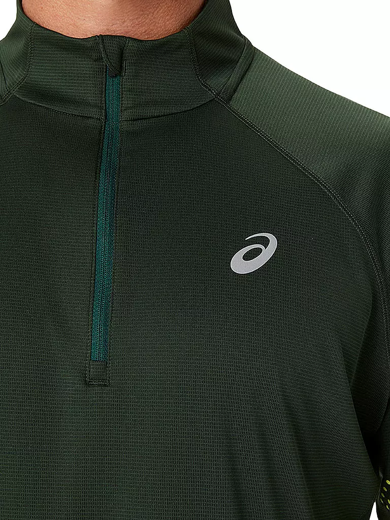 ASICS | Herren Laufshirt Icon LS 1/2 Zip | olive