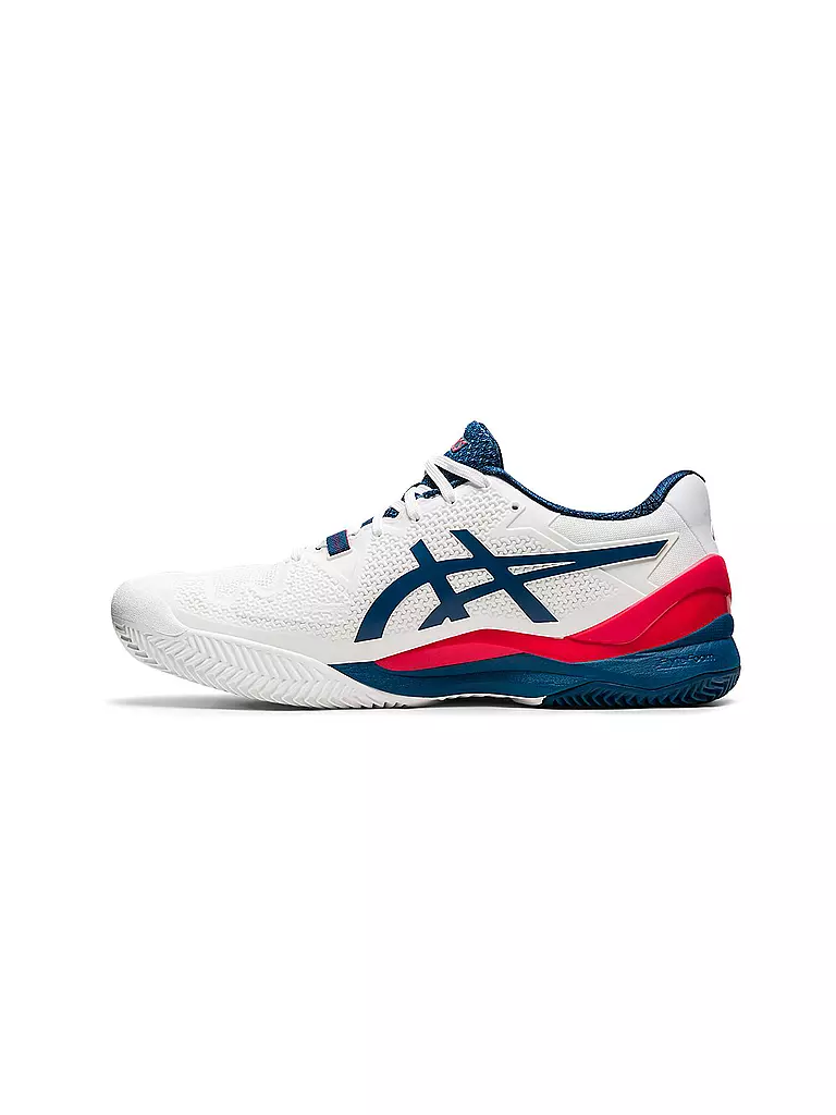 ASICS | Herren Tennisschuhe GEL-Resolution 8 Clay WHITE/MAKO BLUE | weiß