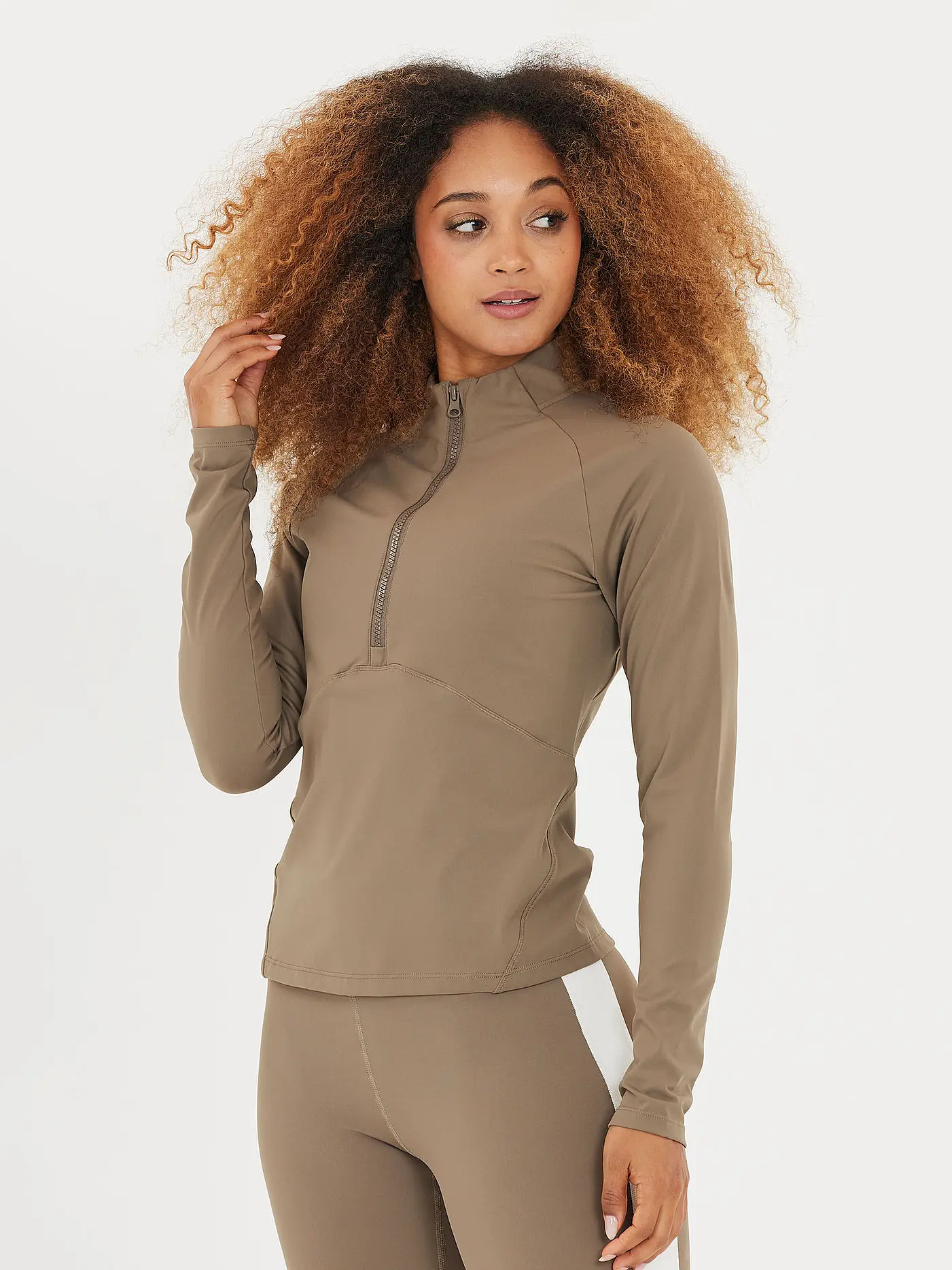 ATHLECIA | Damen Fitness Zipshirt Midory | braun