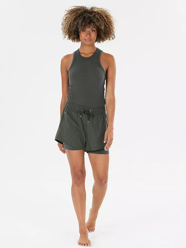 ATHLECIA | Damen Fitnessshort Timmie 2in1 | olive
