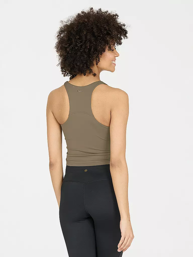 ATHLECIA | Damen Fitnesstank Rihal Cropped | olive