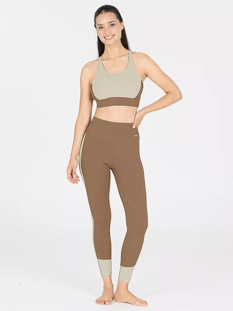 ATHLECIA | Damen Sport-BH Colorblock Medium Support | beige