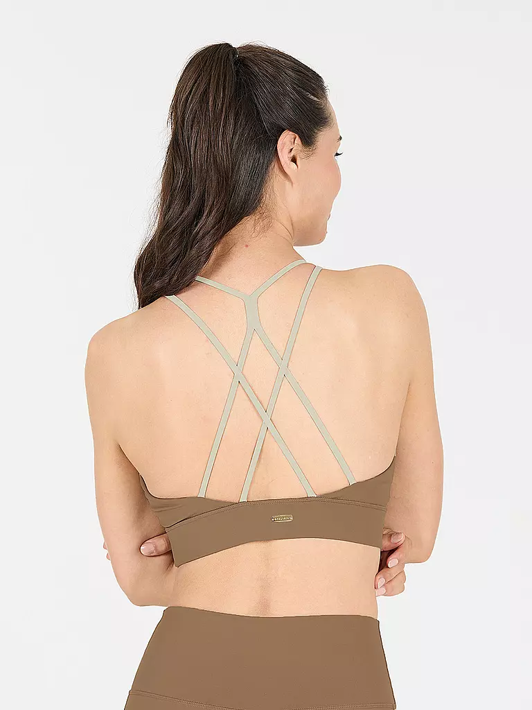 ATHLECIA | Damen Sport-BH Colorblock Medium Support | beige