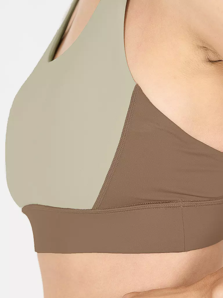 ATHLECIA | Damen Sport-BH Colorblock Medium Support | beige