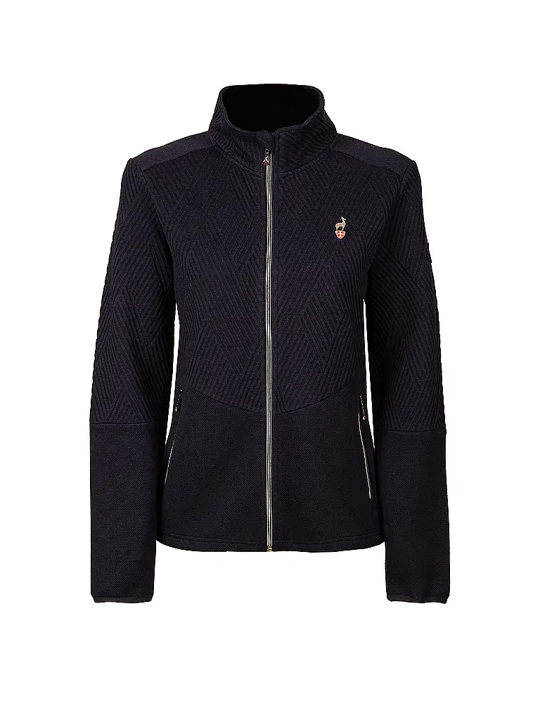 AULP | Damen Jacke Jacquard Knit | Schwarz