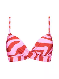 BEACHLIFE | Damen Bikinioberteil Twist Pink Zebra | pink