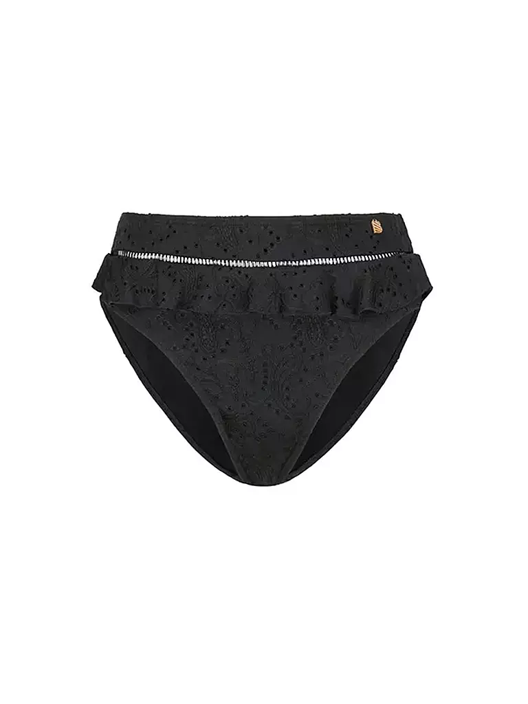 BEACHLIFE | Damen Bikiniunterteil Black Embroidery | schwarz
