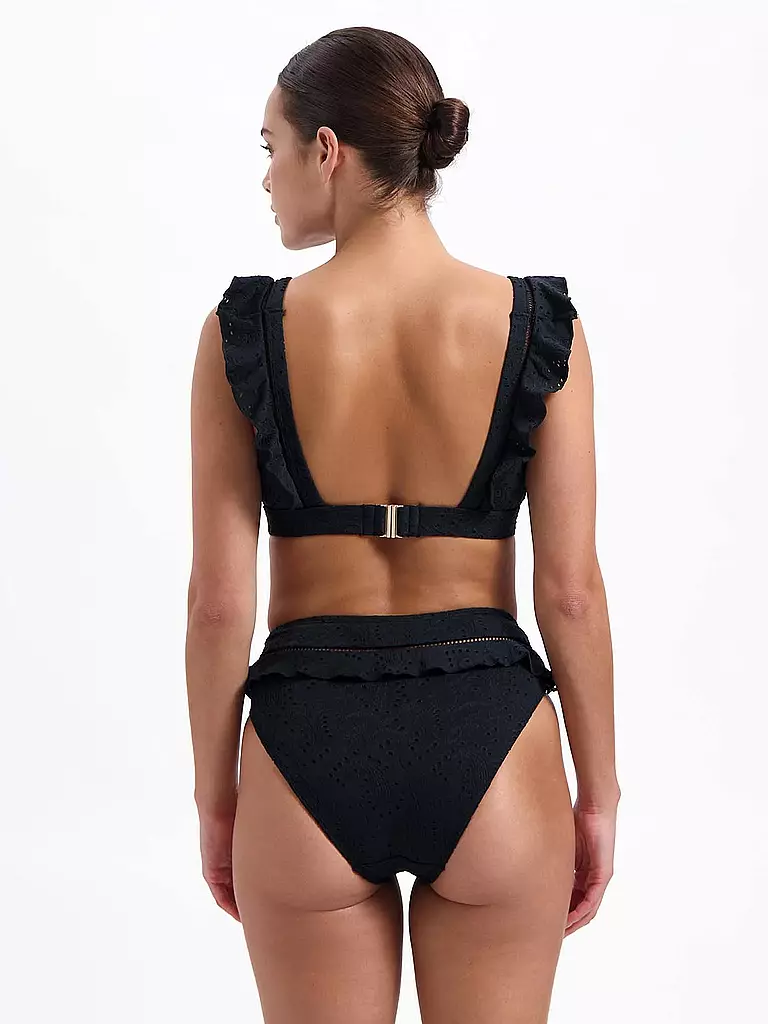 BEACHLIFE | Damen Bikiniunterteil Black Embroidery | schwarz