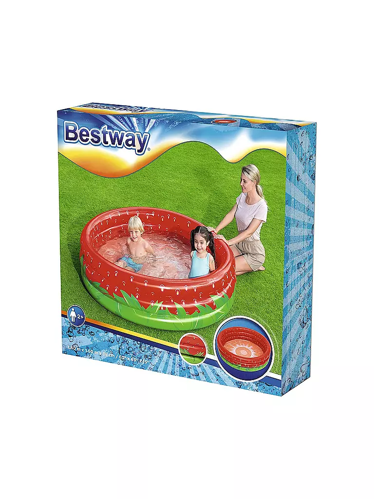 BESTWAY | Planschbecken "Erdbeere" Ø 160 x 38 cm | rot