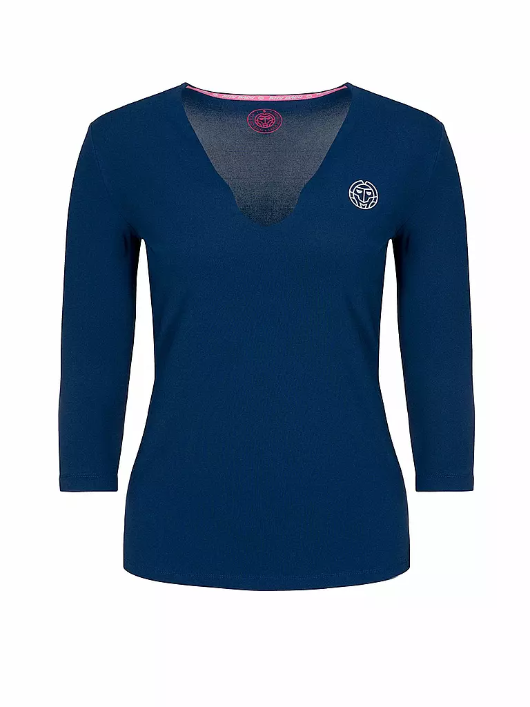 BIDI BADU | Damen Tennisshirt Ariana Tech V-Neck | blau