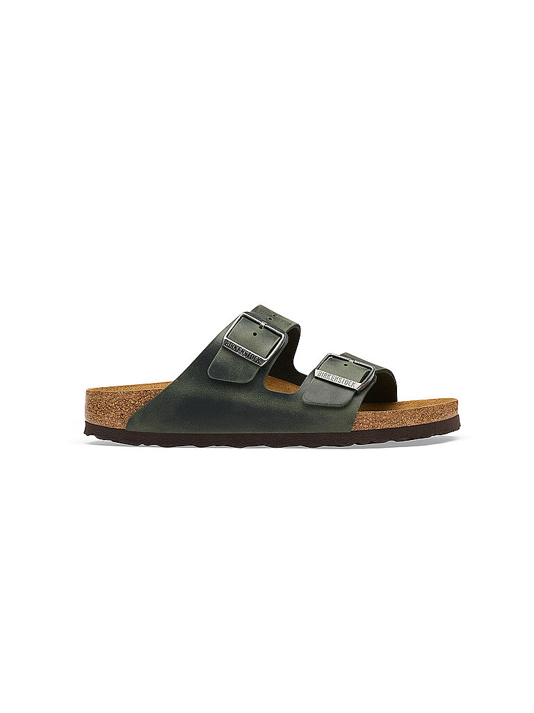 BIRKENSTOCK Herren Pantoletten Aizona Oiled Leather Regular/Wide olive | 41