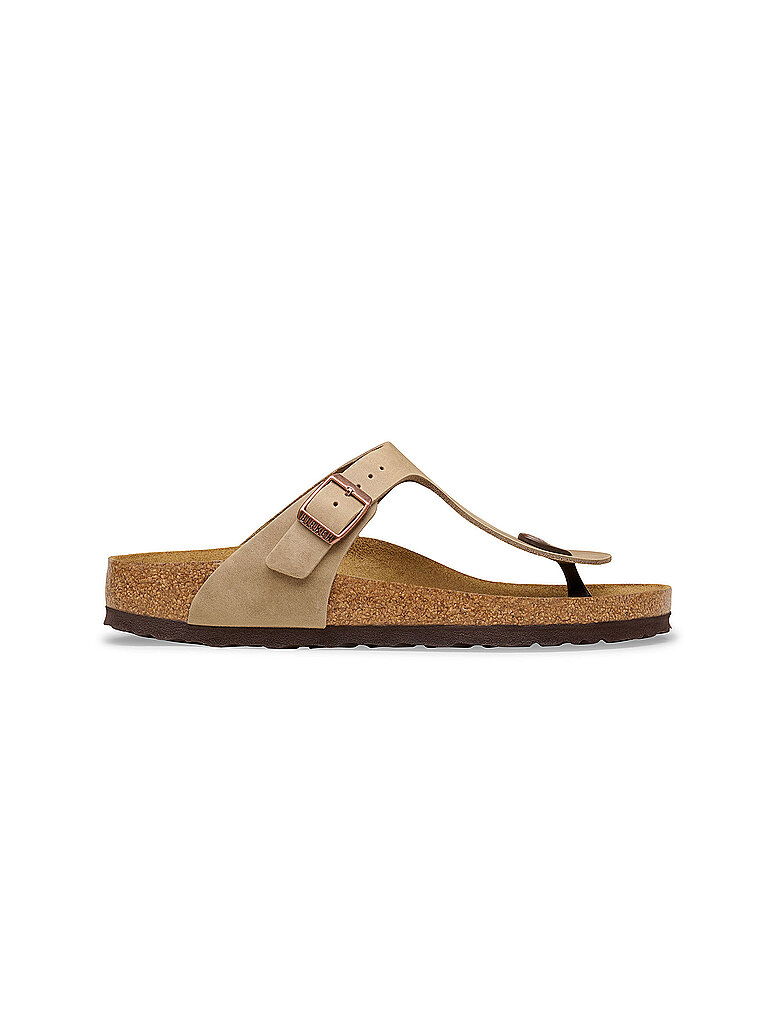 Birkenstock BIRKENSTOCK Damen Pantoletten Gizeh Oiled Leather Medium/Narrow braun | 37, braun