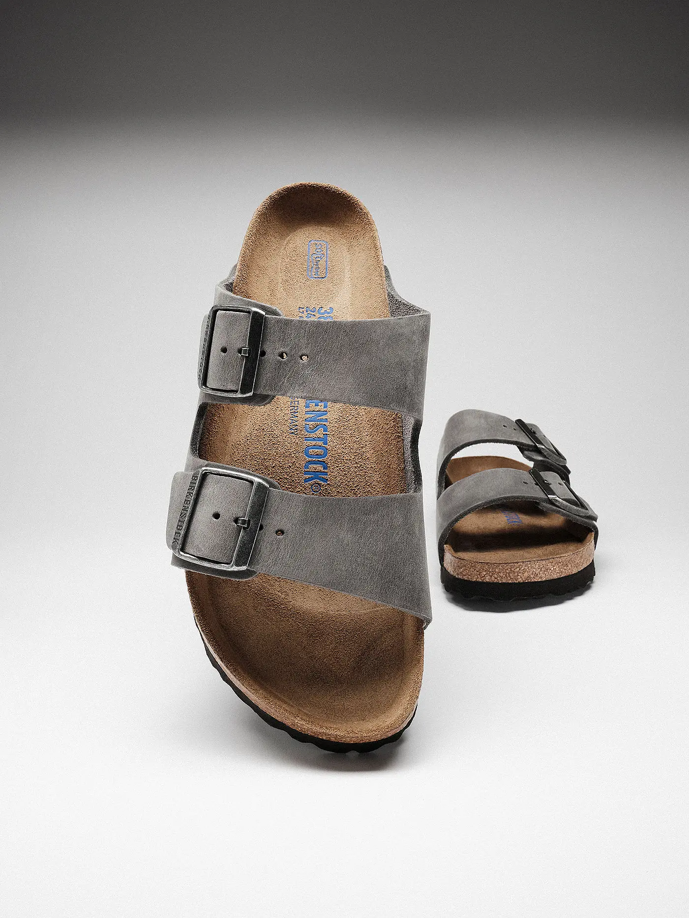 BIRKENSTOCK | Herren Pantoletten Arizon Soft Footbed | grau