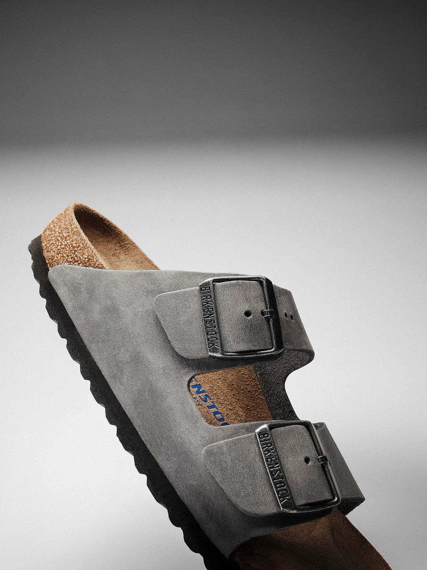 BIRKENSTOCK | Herren Pantoletten Arizon Soft Footbed | grau