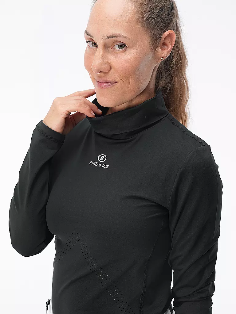 BOGNER FIRE+ICE | Damen Unterzieh Zipshirt Regan | schwarz