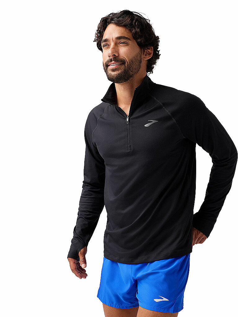 Brooks BROOKS Herren Lauf Zipshirt Dash 3.0 schwarz | S, schwarz
