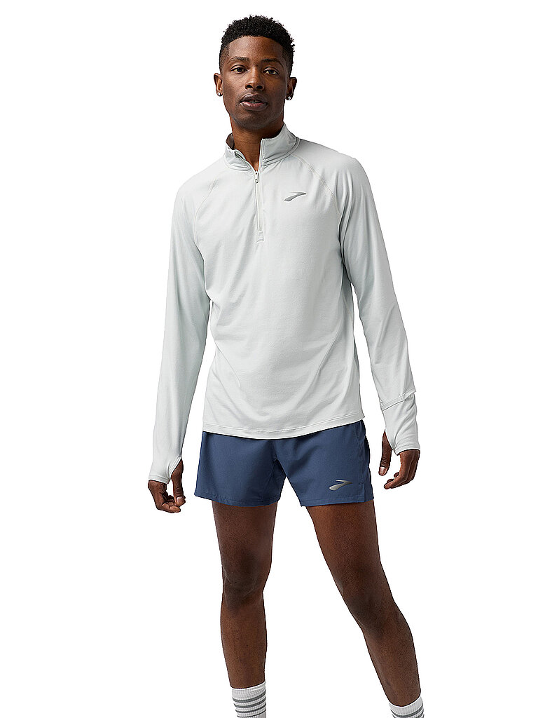BROOKS Herren Lauf Zipshirt Dash 3.0 hellgrau | L