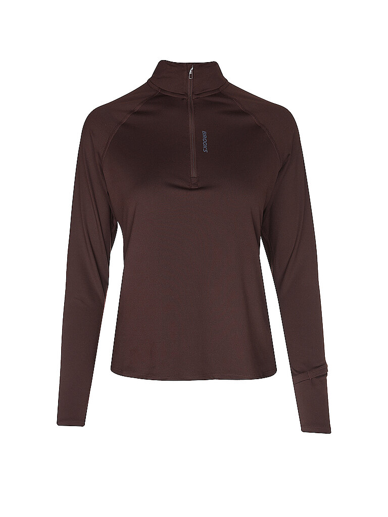 Brooks BROOKS Damen Lauf Zipshirt Dash 3.0 dunkelrot | XS, dunkelrot