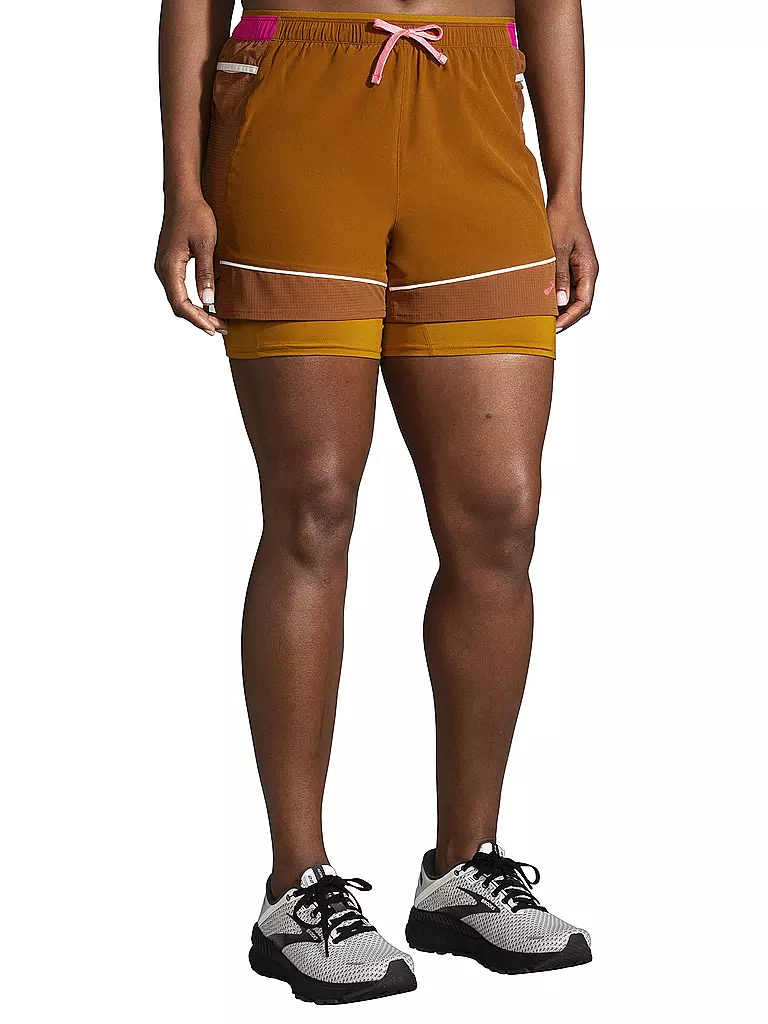 BROOKS | Damen 2in1 Laufshort High Point 3" | orange