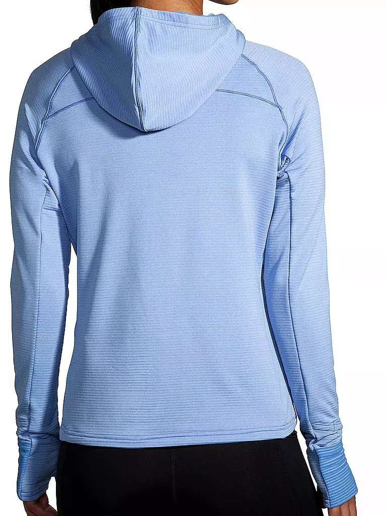 BROOKS | Damen Laufshirt Dash 1/2 Zip Hooded | hellblau