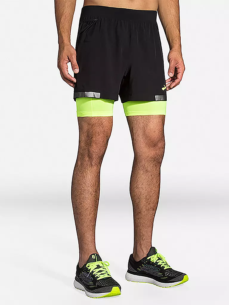 BROOKS | Herren 2in1 Laufshort Carbonite 5" | schwarz