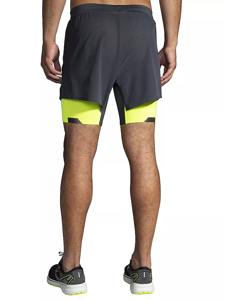 BROOKS | Herren 2in1 Laufshort Run Visible 5" | grau