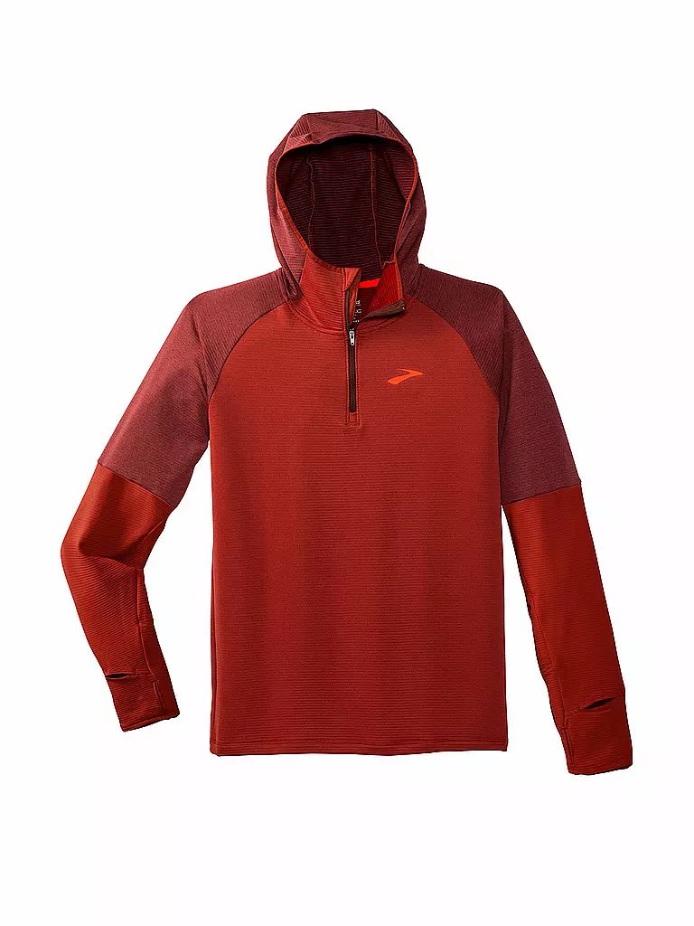 BROOKS Herren Laufhoodie Notch Thermal Hoodie 2 0 Rot