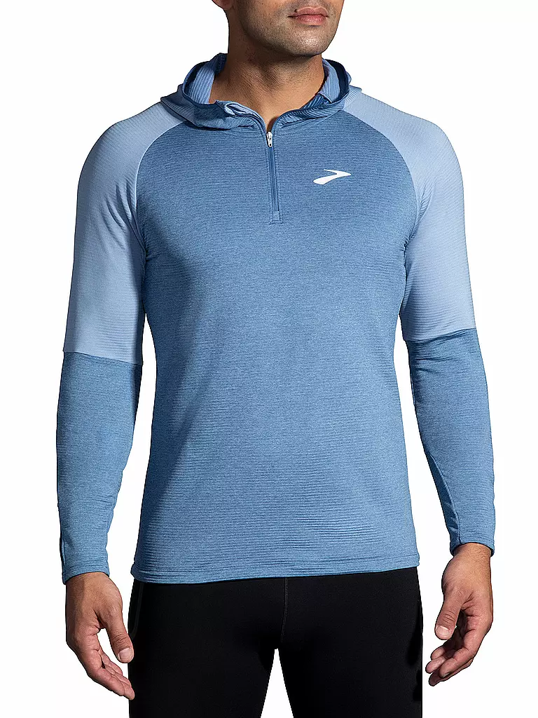 BROOKS | Herren Laufhoodie Notch Thermal Hoodie 2.0 | hellblau