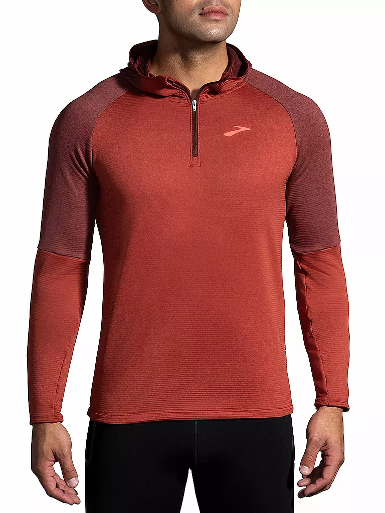 BROOKS | Herren Laufhoodie Notch Thermal Hoodie 2.0 | rot