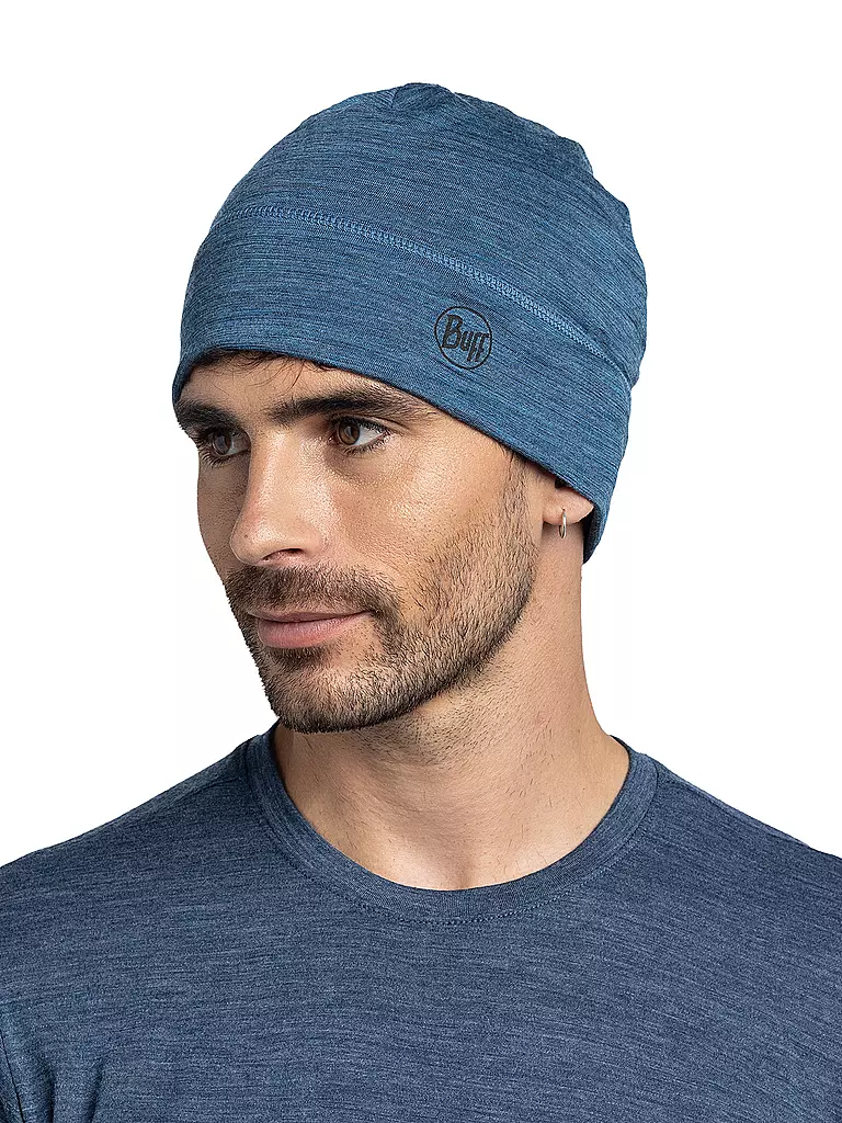 BUFF | Mütze Merino LW Stripes | dunkelblau
