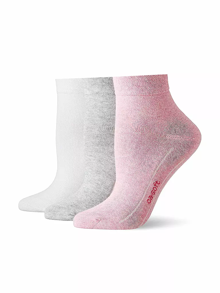 CAMANO | Damen Kurzsocken CA-Soft Quarter 3er Pkg. | rosa