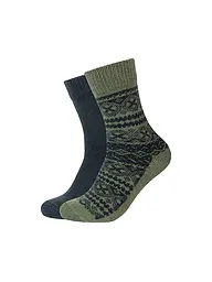 CAMANO | Herren Kuschelsocken Cosy 2er Pkg.  | dunkelgrün