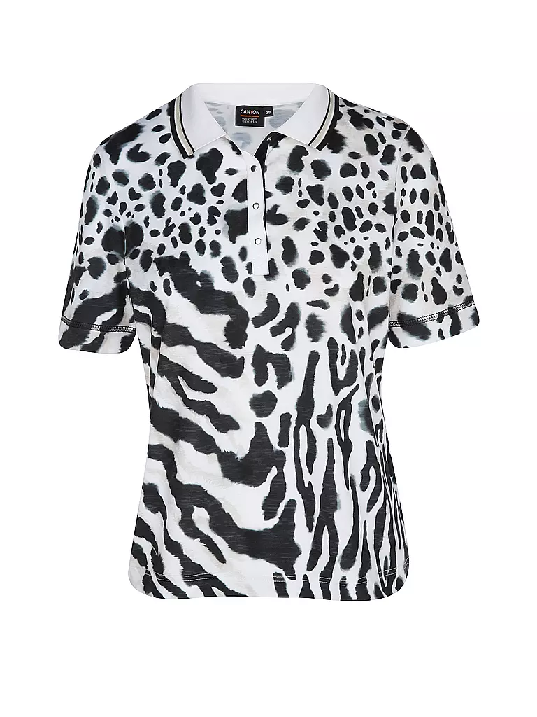 CANYON | Damen Polo Animalprint | weiss