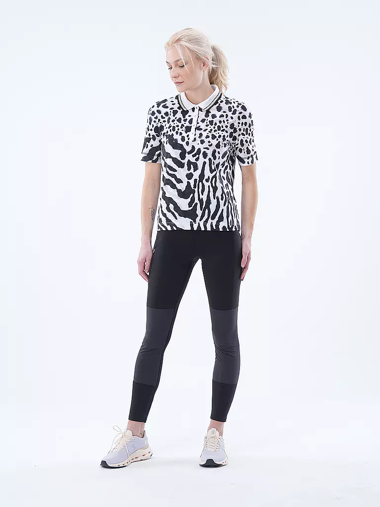 CANYON | Damen Polo Animalprint | weiss